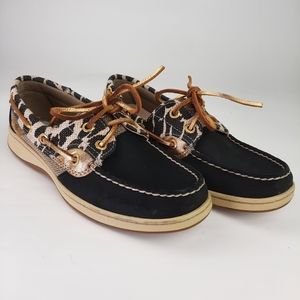 Women's Bluefish Leopard Shimmer 2-Eye Boat Shoe